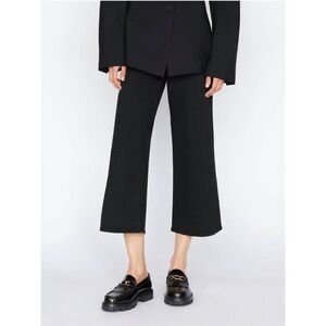 NWT FRAME‎ Jet Set Wide-Leg Crop in Sheen Noir Size 0